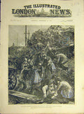 Original Old Antique Print 1887 Railway Disaster Doncaster Stuart Passengers