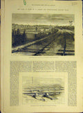 Original Old Antique Print 1880 Dynamite Plot Railway Bushey Watford Fish-Plates