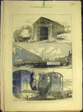 Old Antique Print 1871 Railway Demolition London Theatre Station Gas-Work 19th