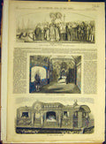 Original Old Antique Print 1859 Pope Railway Saloon Painting 19th