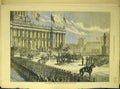 Original Old Antique Print 1872 Prince Arthur Leeds Townhall Procession Royal