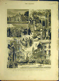 Original Old Antique Print 1881 Brighton Prince Princess Wales Visit Sketches