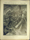 Original Old Antique Print 1906 Wood Story King Frost Woodville Ship Ice Frozen