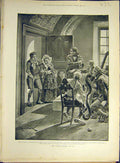 Original Old Antique Print 1894 Music Power Q Concert Musician Town Hall Ghost