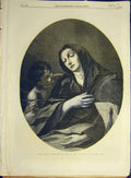 Original Old Antique Print 1868 Leeds Fine Art St. Teresa Alonzo Cano Victorian