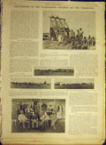 Original Old Antique Print 1896 Klerksdorp Africa G-Mining Transvaal Shaft 19th