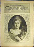 Original Old Antique Print 1893 Holl Portrait Lady Storey Christmas Fine Art