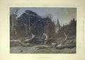 Original Old Antique Print 1888 After-Battle Michel Sier Field Forest Victorian