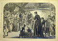 Original Old Antique Print 1860 Saved Sixteenth Century People Children 19th