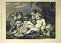 Original Old Antique Print 1859 Infant Saviour St John Rubens Religious 19th