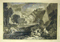 Original Old Antique Print 1857 Goddess Discsord Garden Hesperides Turner 19th