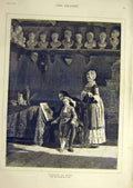 Original Old Antique Print 1880 Lavater Home Gilli Sketch Portrait Sculptor 19th