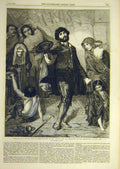 Original Old Antique Print 1859 Beggars Church Rome Murray Fine Art Victorian