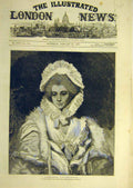 Original Old Antique Print 1877 Countess Spencer Reyns Portrait Fine Art 19th