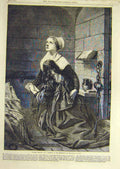 Original Old Antique Print 1861 Dinah'S Prayer Bostock Fine Art Ladies Victorian