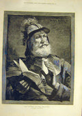 Original Old Antique Print 1883 Father-Regiment Sier Knowles Minister Victorian