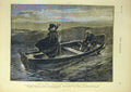 Original Old Antique Print 1874 Ninety-Three Royalist Leader Boatman Victorian