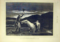 Old Antique Print 1877 Awkward Predicament Horsley Horse Rider Bog-Marsh 19th