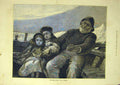 Original Old Antique Print 1878 First-Voyage Emslie Children Man Boat Sea 19th