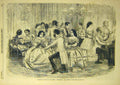 Original Old Antique Print 1856 Foxhunters Degenerate Days Leech Concert 19th