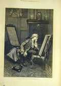 Original Old Antique Print 1877 Last-Purchase Lucas Painting Man Fine Art 19th