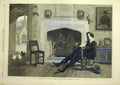 Original Old Antique Print 1868 Tired-Out Marks Man Asleep Chair Ducks Victorian