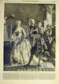 Original Old Antique Print 1865 Robin Adair Johnston Lady Gentleman Fine Art