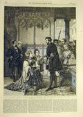 Original Old Antique Print 1865 Philippa Welsern Pardon Ferdinand Son Marriage