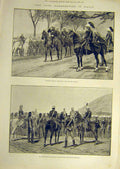 Old Antique Print 1894 Sicily Insurrection Morra Italian Troops Officers 19th