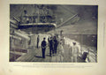 Original Old Antique Print 1896 Naval War Messengers Battle-Ship Plymouth 19th