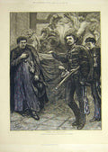 Old Antique Print Rome In-Sanctuary Holy-Water Basin St Peter'S Cathedral