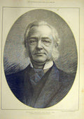 Original Old Antique Print 1892 Professor Muller Portrait Oriental Congress 19th