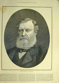 Original Old Antique Print 1886 Portrait Forster Liberal House Commons Victorian