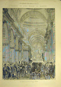 Old Antique Print 1890 Procession Nave St Paul'S Cathedral Napier Funeral 19th