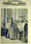 Old Antique Print 1895 Marriage Duke D'Aosta Princess D'Orleans Catholic 19th