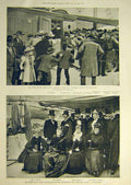 Original Old Antique Print 1895 Danes British Lions Tantallon Castle Copenhagen