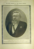 Original Old Antique Print 1906 Fallieres Gascon Portrait President France 20th