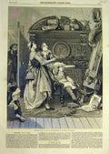 Original Old Antique Print 1860 Cristicism Hall Artist Painting Fine Art 19th