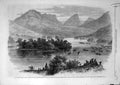 Original Old Antique Print 1861 Ireland Queen Visit Royal Barge Lake Killarney