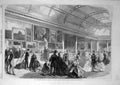 Original Old Antique Print 1865 Dublin International Exhibition Picture Gallery