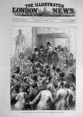 Original Old Antique Print 1881 Irish Land League Dublin Trials Court Ireland