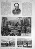 Old Antique Print 1887 Ballantine Ireland War Land Sketches Constabulary 19th
