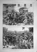 Original Old Antique Print 1888 Ireland Ennis Loughrea Land Leaguepolice Hussars