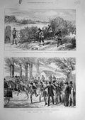 Original Old Antique Print 1887 O'Brien Mitchelstown Siers Military Ireland 19th