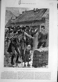 Original Old Antique Print 1880 Ireland Process Headford Galway Irish Victorian