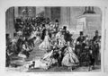 Original Old Antique Print 1866 Pantomime Theatre Day-Performance Children 19th