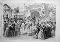 Original Old Antique Print 1859 Scene Henry Fifth Princess Theatre Agincourt