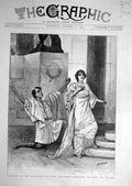 Original Old Antique Print 1893 Hypatia Haymarket Theatre Philamon Scene Paget