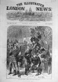 Original Old Antique Print 1871 Sketch Tuileries Garden Paris Siers Victors 19th