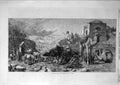 Original Old Antique Print 1870 Rain-Cloud Palestine Webb Camels People View